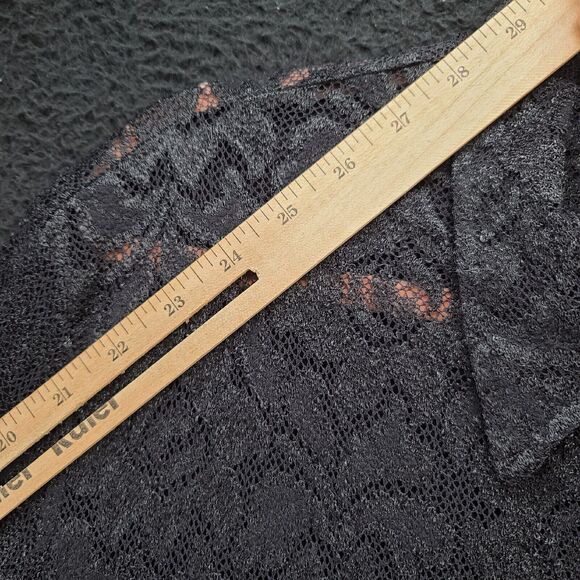 John Paul Richard Womans Button Up Black Size 2X Nylon Blend Long Sleeve Sheer - Picture 5 of 12